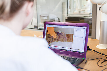 Studentin am Laptop